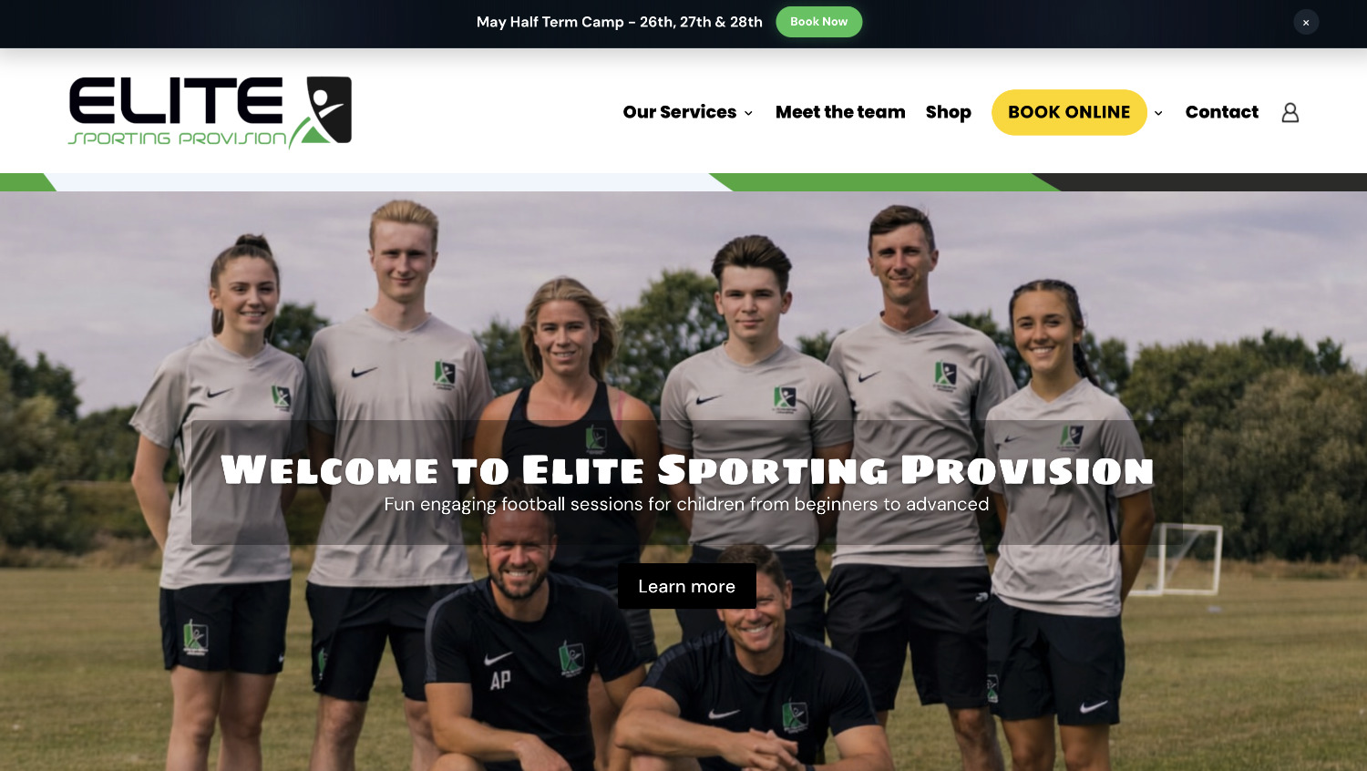 Elite Sporting Provision website