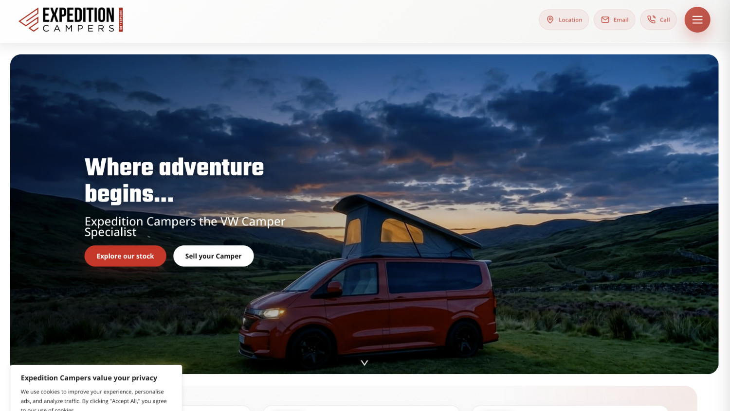 Expedition Campers website